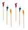 Party Central Club Pack of 1200 Red and Blue Frilly Wood Party Hors D'oeuvres Food Toothpicks 2.5"